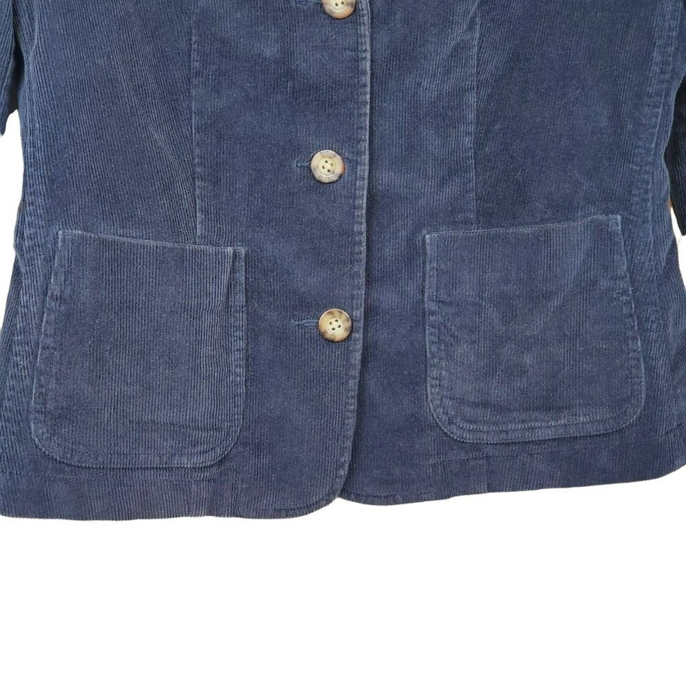 L.L. Bean Navy Corduroy Blazer with Patch Pockets - Picture 2 of 7